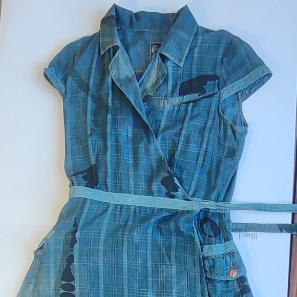 Da-Nang Surplus IndoChine Originale Cargo Wrap Dress Lace Dainty Feminine Medium - Picture 9 of 10